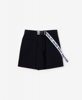 Шорты с контрастным поясом синие Gulliver, школьная форма для девочек  фото, kupilegko.ru